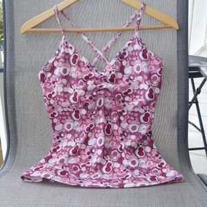 Prana cross back spaghetti strap tank top